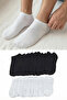 Siyah-Beyaz Unisex 20'li Pamuklu Kısa Boy/Görünmez/Patik Çorap TMNSS25CO00018 - 2