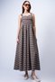 Women's Brown Thick Strap Skirt Pleated Maxi Length Dress Alc-X15049 - 4