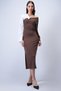 Brown Shirt Collar Detailed Midi Dress Alc-X15046 - 3