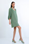 Khaki V-Neck Princess Sleeve Wrap Mini Dress Alc-X15160 - 6