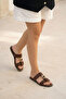 Brown Suede Women's Slippers 21339 - 3