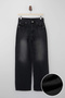 Siyah DÖKÜMLÜ Normal Bel %100 Pamuk Uzun Boy Wide Leg Jeans TWOSS26JE00129 - 5
