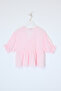 Pink V-Neck Blouse with Elastic Sleeves Tdrss26Bz00017 - 2
