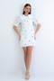 Blue Baby Collar, Scallop and Embroidered Lined Mini Dress Alc-X15188 - 4