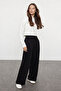 Siyah Ince Ekstra Yüksek Bel Wide Leg/Geniş Kesim Pantolon TWOAW25PL00026 - 5