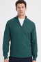 Men's Slim Fit Slim Fit Stand Collar Zippered Patterned Green Knitwear Sweater - 6