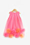 Pembe Kız Çocuk Kısa / Mini Düz Dokuma Tütü Elbise TKDSS26EL00017 - 5