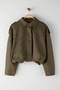 Khaki Oversized Fit Suede Bomber Thin Jacket Coat TWOAW26MO00125 - 5