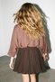 Brown Pleated Elastic Waist Shorts Skirt Tdrss26Sr00005 - 3