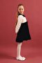 Girls' Collared Rose Textured Cotton Lined Special Occasion Dress - 3
