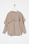 Mink Cape Detailed Modal Shirt Tdrss26Go00009 - 4
