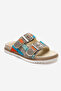 LANSO Beige Stone Double Strap Women's Slippers - 3