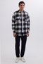 Men's Slim Fit slim fit double pocket flap sport collar plaid lumberjack shirt - 3