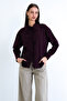 Plum Shirt Collar Front Tie Detailed Poplin Blouse Alc-X15168 - 3