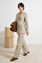 Bej Fitted Yandan Bağlama Detaylı Blazer Pantolon Alt - Üst Takım TCTSS26US00012 - 2