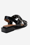 Blob Black Patent Leather Women's Sandals with Silver Buckle - 5