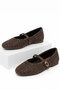 Brown Suede Women's Ballerinas 21351