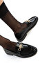 Black Women's Loafer Shoes 21387