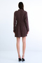 Brown Self-Patterned Wide Cut Satin Mini Shirt Dress Alc-X15185 - 7