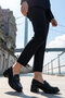 Black Women's Loafer Shoes 21098 - 5