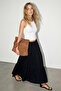Black Pieced Long Skirt Tdrss26Et00030