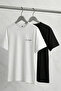 Black-White 2 Pack Regular Cut Embroidered T-Shirt Tmnss26Ts00039 - 4