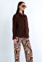 Brown Shirt Collar Front Tie Detail Poplin Blouse Alc-X15168 - 6