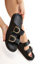 Black Women's Slippers 21325