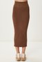 Women's Brown Washable Saran Flexible Seamless Knitted Skirt Ub00449 - 4