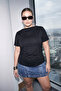 Limited Edition Siyah Drapeli Esnek Örme Büyük Beden T-shirt TBBSS26BF00020 - 2