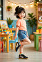 Kids Ds Ruby Black Beige Children's Sneaker Casual Sports Shoes - 6