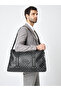 Unisex Black Patterned Large Volume Adjustable Strap Travel Bag and Sports Bag 04Pc001205