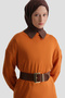 23Kd4249 Model Burnt Orange Tunic Dress - 2