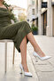 White Women's Classic Heeled Shoes 16549 - 3