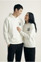 Unisex Oversize Butterfly Printed Premium Hooded Sweatshirt White - 3