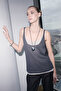 Limited Edition Antrasit Havuz Yaka Renk Bloklu Triko İnce Bluz TWOSS26BZ00297