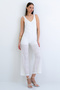 White Straps Scallop Embroidery Lined Woven Jumpsuit Alc-X15181
