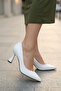 White Women's Classic Heeled Shoes 16549 - 2