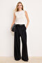 Ecru Plain Fitted Crew Neck Standard Sleeve Sleeveless Textured Knitted Blouse Twoss26Bz00259 - 2