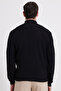 Men's Slim Fit Slim Fit Mock Neck Zipper Black Sweater - 6