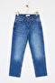Blue High Waist Raw Hem Pcs Mom Jeans S Tdrss26Je00010 - 5