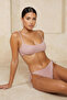 Pudra Simli Bralette Kaplı Regular Normal Bel Bikini Takımı TBESS25BT00103 - 2