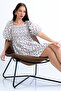 Brown Square Neck Watermelon Sleeve Front Gipeli Lined Inside Linen Mini Dress Alc-X15186