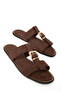 Brown Suede Women's Slippers 21339 - 4