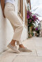 Beige Suede Women's Loafer Shoes 21347 - 5