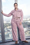 Pembe Yüksek Bel Comfort /Esnek Wideleg/Geniş Paça Büyük Beden Jeans TBBSS26CJ00001 - 2