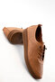 Tan Genuine Leather Women's Loafer Shoes 21363 - 4