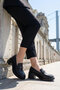 Black Women's Loafer Shoes 21098