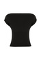 Siyah Fitted/Vücuda Oturan Asimetrik Yaka Kolsuz Yumuşak Örme Bluz TWOSS26BZ00360 - 6