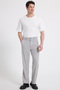 Men's Regular Fit Classic Cut Regular Waist Wide Leg Gray Trousers - 7